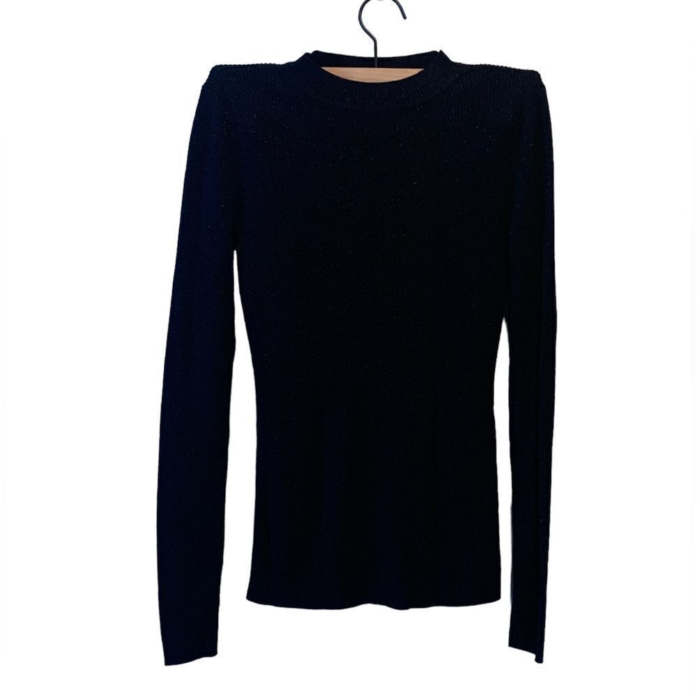 Halogen Soft Long Sleeve Top Women S Black with Sparkle Stretch Shirt